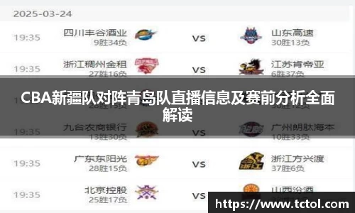 必一CBA新疆队对阵青岛队直播信息及赛前分析全面解读